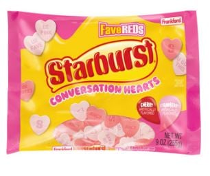 Valentine - Starburst Conversation Heart Laydown Bag - 9oz (225g) x 1 Bag