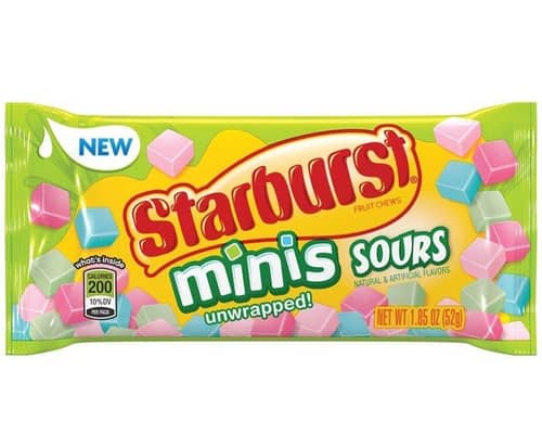 Starburst Mini Sours - Standard Size 1.85 oz x 24 units