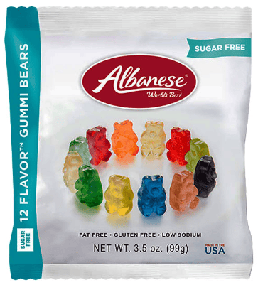 (S7-11) Sugar Free - Albanese 12 Flavor Gummi Bears Peg Bag 3.5oz (99g) x 12 units