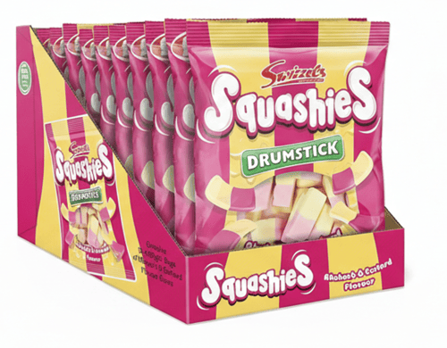 Swizzels Squashies - Rhubarb and Custard 120g x 12 Units