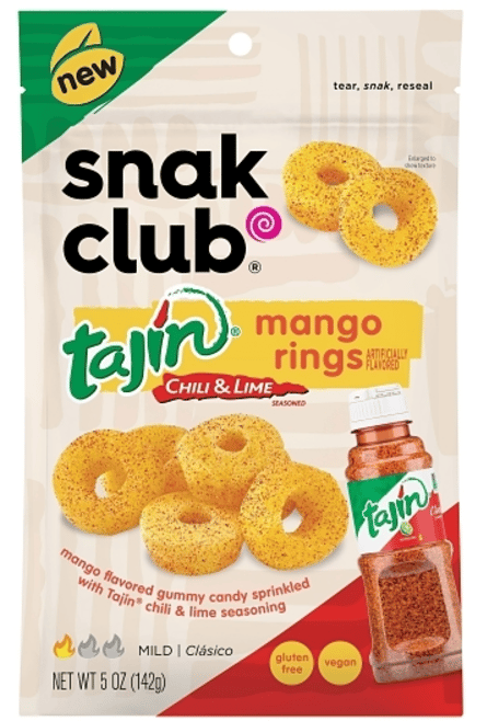 US - Snak Club - Tajin - Mango Gummy Rings 5 oz (142g) x 6 units