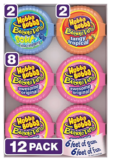 Hubba Bubba Bubble Tape Gum Assorted x 12 units