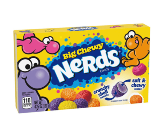 (S1-07) Theater Box Wonka Nerds Big Chewy 4.25 oz x 12 units