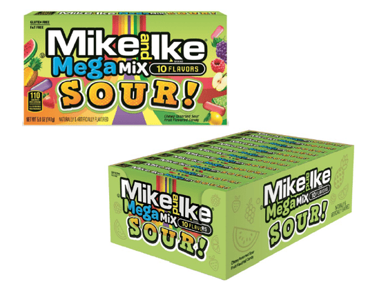 (S1-07) Theater Box Mike & Ike Mega Mix - Sour 4.25 oz x 12 units