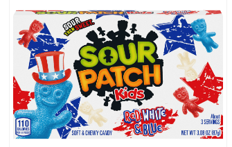Theater Box - Sour Patch Kids - Red White & Blue 3.08 OZ (87g) x 12 units