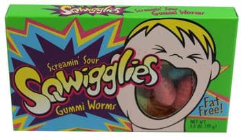 Mexico - Theater Box - Sqwigglies Sour Gummi Worms 3.5oz X 12 Units