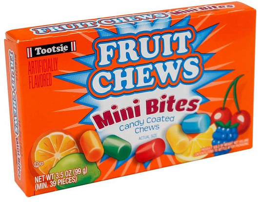 (S1-07) Theater Box - Tootsie Roll - Fruit Chew Mini Bites 3.5oz (99g) x 12 units