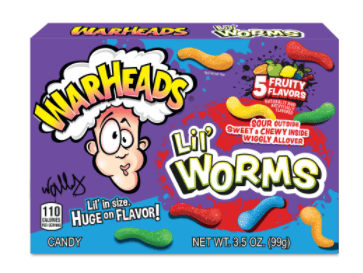 (S1-11) Theater Box - Warheads Lil Worms 3.5 oz (99g) x 12 units