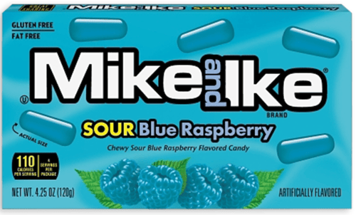 Us - Theater Box Mike & Ike - Sour Blue Raspberry 4.25 oz (120g) x 12 Units