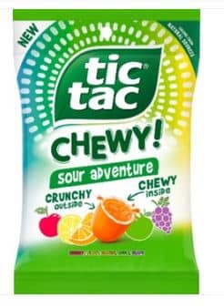 Mexico-  Tic Tac Chewy - Sour Adventure Peg Bag - 2.8oz (79g) x 12 Units
