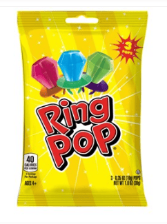 Topps Ring Pops 3pk Peg Bag  x 12 Units