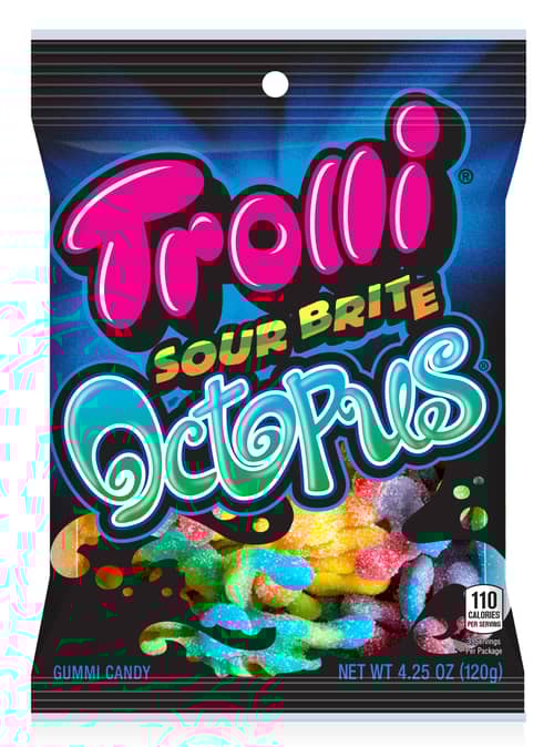 Mexico- Trolli Peg Bag - Sour Brite Octopus 4.25 oz x 12 units