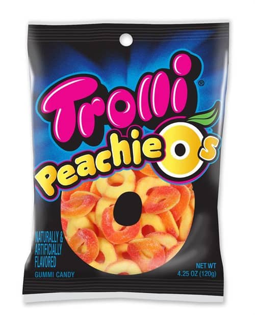 US - Trolli Peg Bag - Peachie O 4.25 oz x 12 units