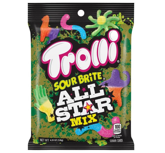 (S1-10) Trolli Peg Bag - Sour Brite All Star Mix 4.25 oz x 12 units