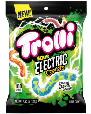 Us - Trolli Peg Bag - Sour Electric Crawlers 4.25oz (120g) x 12 Units