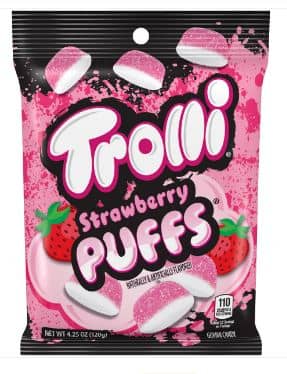 (S1-10) Trolli Peg Bag - Strawberry Puff 4.25 oz x 12 units