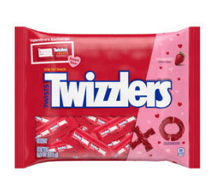 Valentine - TWIZZLERS Strawberry Twists Snack Bar Laydown Bag (30 Pieces) - 9.6 oz (272g) x 1 Bag