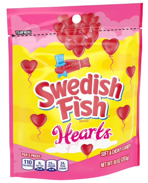 Valentine - Swedish Fish Hearts SUB 10oz (283g) x 6 Bags