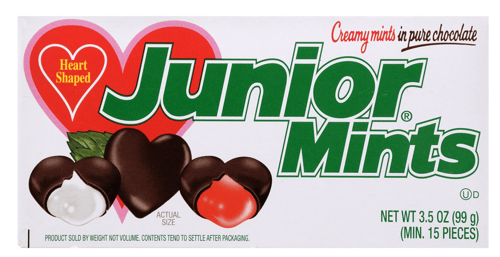 Valentine - Theater Box - Junior Mints Heart Box - 3.5oz (99g) x 12 units