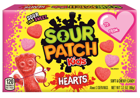 Valentine - Theater Box Sour Patch Kids Hearts 3.1oz (88g) x 12 units