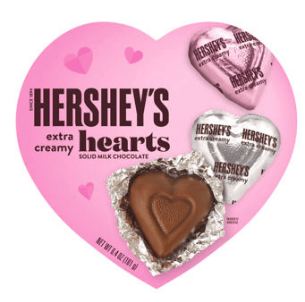 Valentine - Hersheys Extra Creamy Milk ChocHeartst Box  6.4oz (181g) x 6 Units
