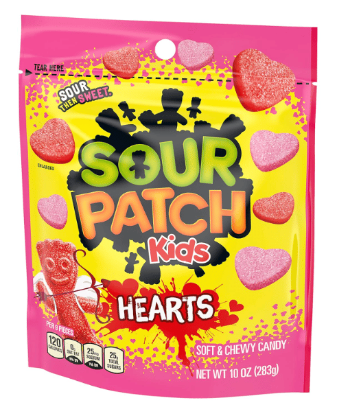 Valentine - Sour Patch Kids Candy Hearts SUB Bag - 10oz (283g) x 6 Bags