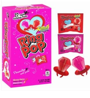 Valentine - Ring Pop Heart Box 22PK, 7.7oz (218g) x 1 Box