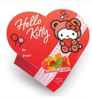 Valentine - Hello Kitty Gummy Treats Heart Box Tray - 5oz(142g) x 7 Units