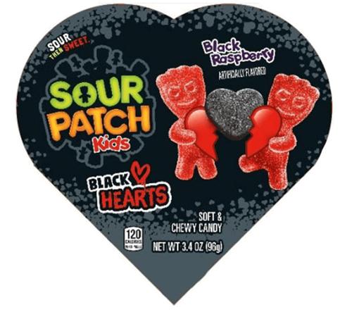 Valentine - Sour Patch Kids Black Hearts  3.45oz (96g) x 6 Units