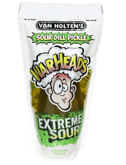 US - Van Holten - King Size Pickle-in-a-Pouch - Warheads x 12 units   (Buyer is responsible if Pickle Juice may leak during shipping)