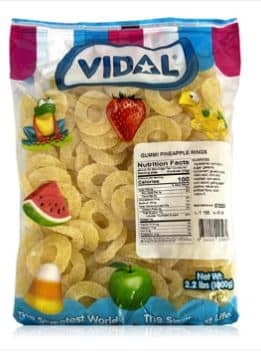 Spain - Bulk -  Vidal Pineapple Rings 2.2 Lb (1kg) x 1 Bag