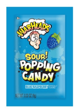 CHINA - Warheads - Pop Candy Pouch - SOUR Blue Rasp 0.33oz (9g) x 20 units