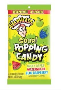 China - Warheads 4Pk. Popping Candy - Peg Bag 0.98oz(28g) x 12 Units