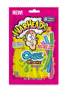 US - Peg Bag - Warheads Ooze Chewz Ropes - 3oz (85g) x 12 units