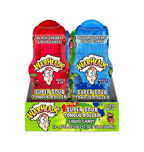 US - Warheads Super Sour Tongue Rollers .85oz(24g) Display x 12 Units