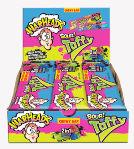 TURKEY- Warheads Taffy Bar 2-in-1 - Original 1.5oz(42g) x 48 units (2x24units)