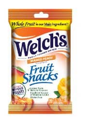US- Peg Bag - Welch's Fruit Snacks -  Mango Peach  5oz(142g) x 12 Units