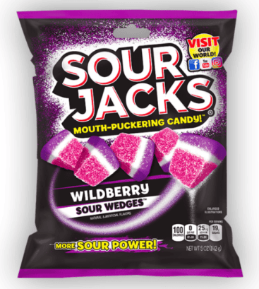 Peg Bag - Sour Jacks - WILD BERRY Sour Wedges 5oz (142g) x 12 units