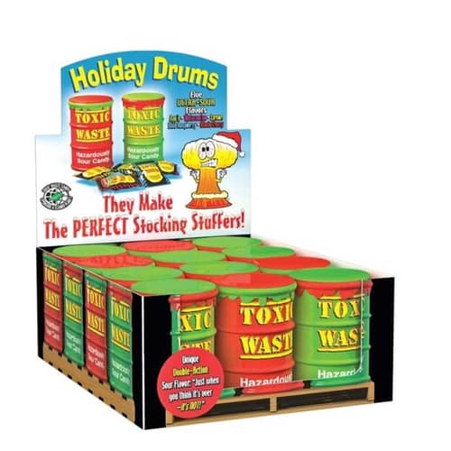 XMAS - Toxic Waste Christmas Holiday Drums 1.7oz x12ct
