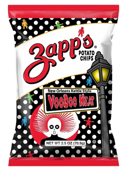 US - Chips - CASE - Zapp's New Oreleans Kettle Style - Voodoo HEAT 2.50oz (70.9g) x 10 units (chips bags may deflated during shipping)