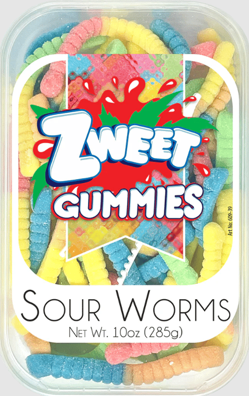 TURKEY - Zweet - TUB - GUMMY SOUR - WORMS 10oz (283g) x 6 units