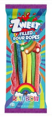 Zweet - Go Pack - Sour RAINBOW ROPES - 4.5oz (128g) x 12 units