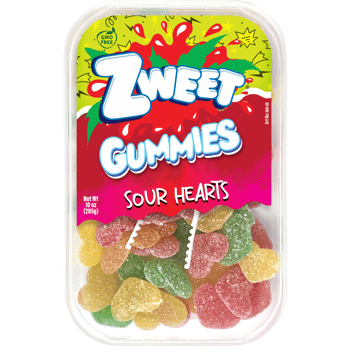 ZWEET SOUR GUMMY HEARTS 10 oz(283g) x 6 Units