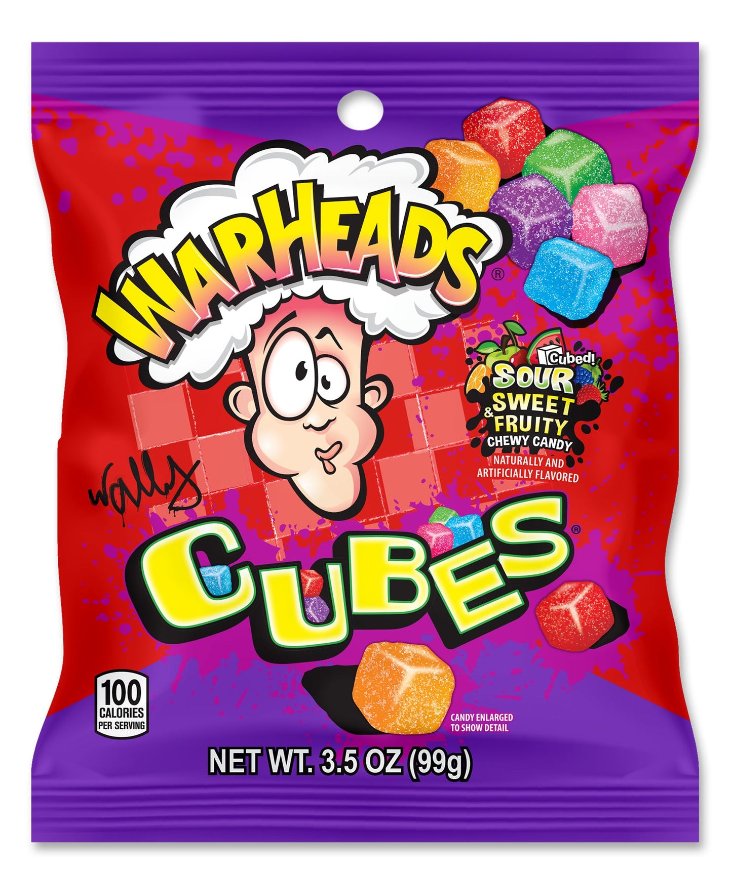 Warheads Chewy Cubes Peg Bag 3.5oz X 12 Units - Québec Candy