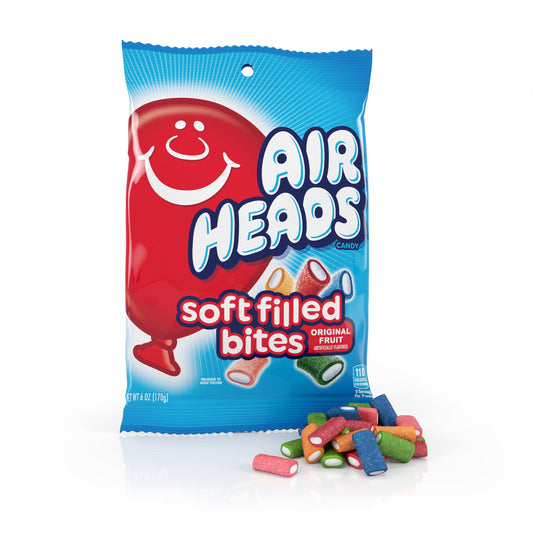 Airheads Soft Filled Bites Peg Bag 6oz X 12 Units - Québec Candy