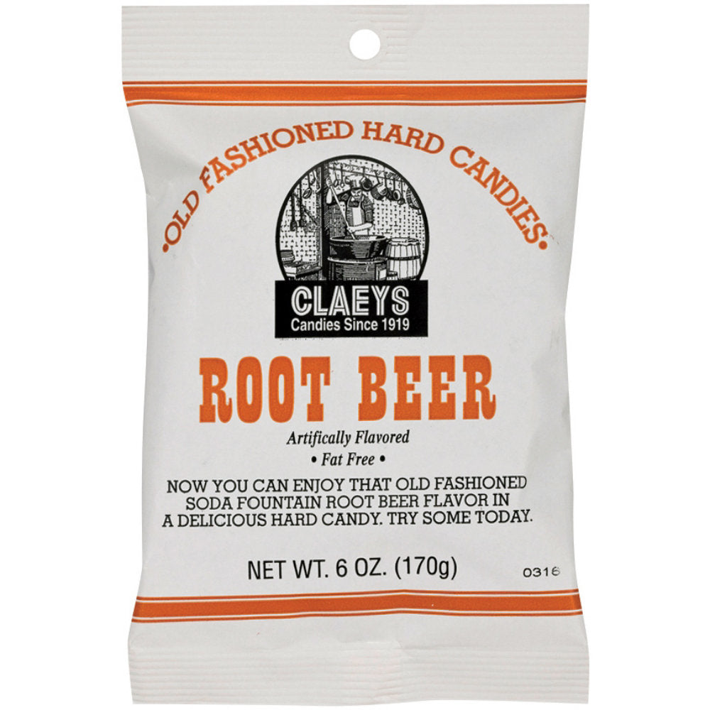 Claeys Old Fashioned Hard Candies - Root Beer 6oz X 24 Units - Québec Candy