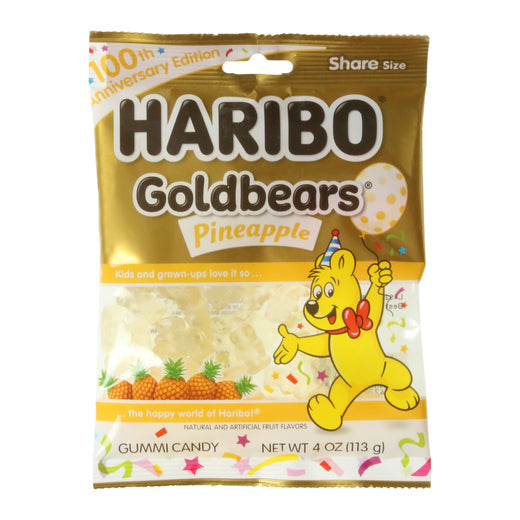 Haribo Gold Bears Pineapple 4Oz X 12 Units - Québec Candy