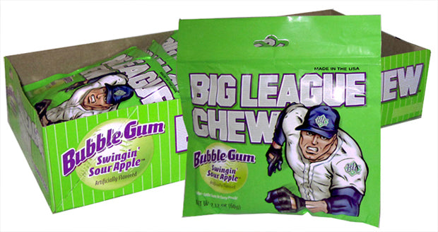 Big League Chew Sour Apple 12 Units - Québec Candy