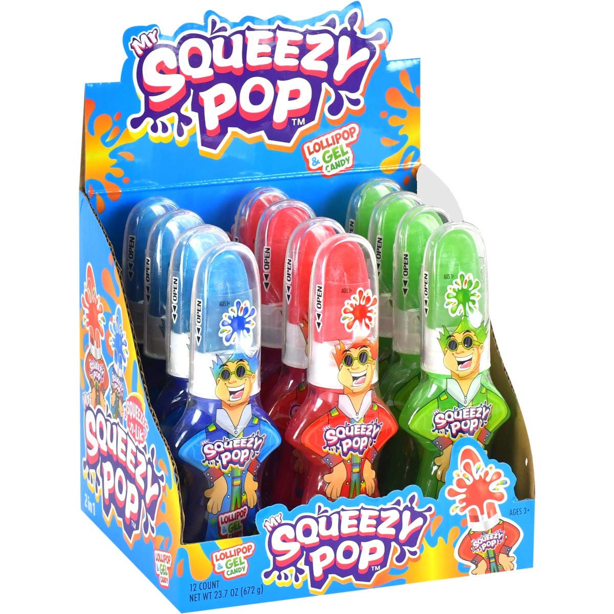 Koko's Mr Squeezy Pop Squeeze-N-Lik 1.9oz X 12 Units - Québec Candy