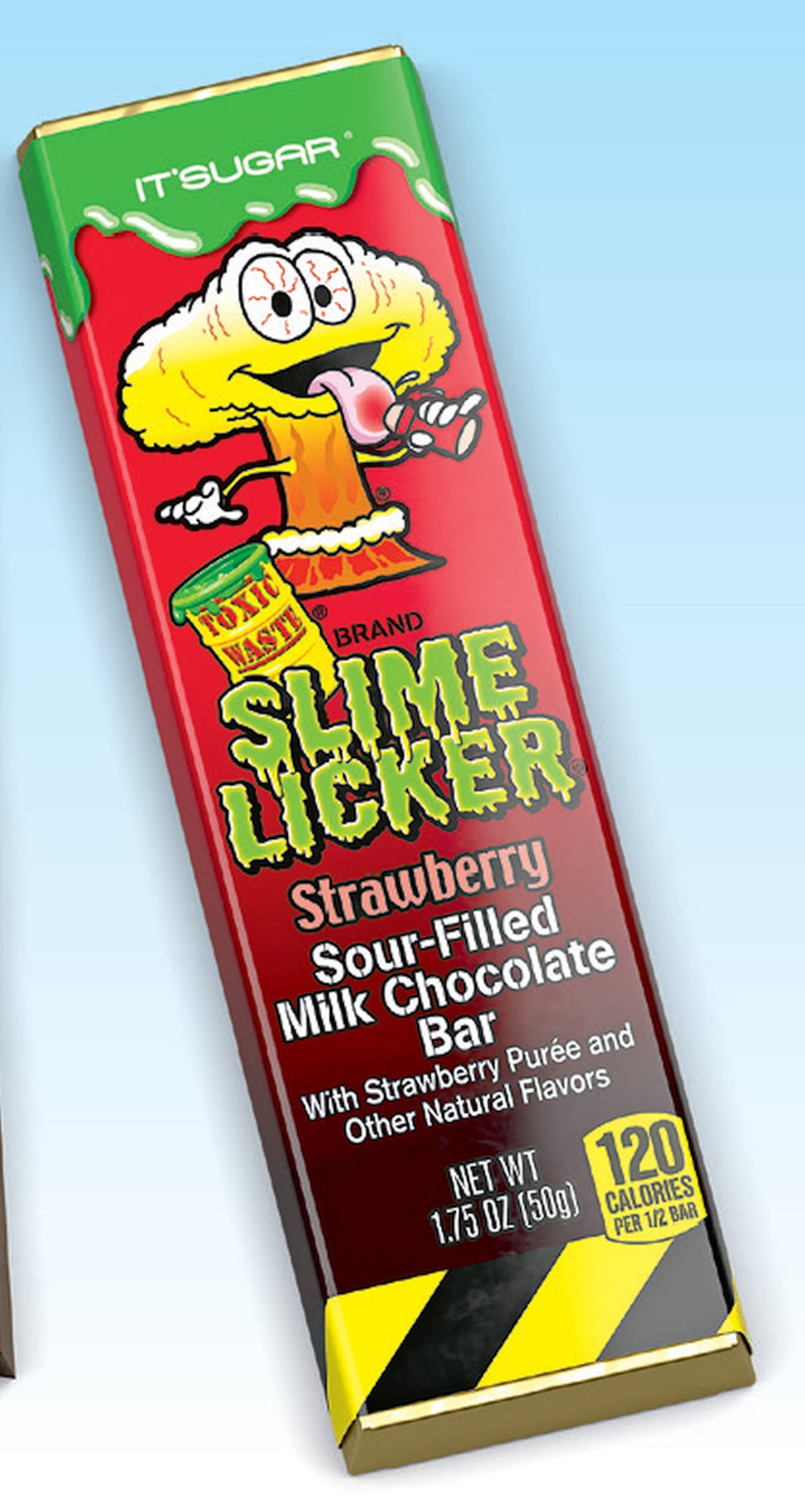 Toxic Waste Slime Licker Strawberry Chocolate Bar 1.75oz X 24 Units - Québec Candy